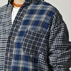 Indian Ai Flannel Mix 908 Ocean Button Down Shirt