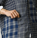 Indian Ai Flannel Mix 908 Ocean Button Down Shirt