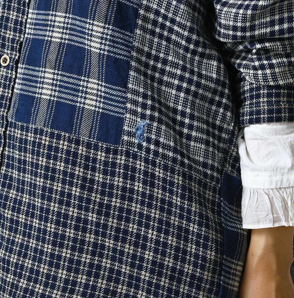 Indian Ai Flannel Mix 908 Ocean Button Down Shirt