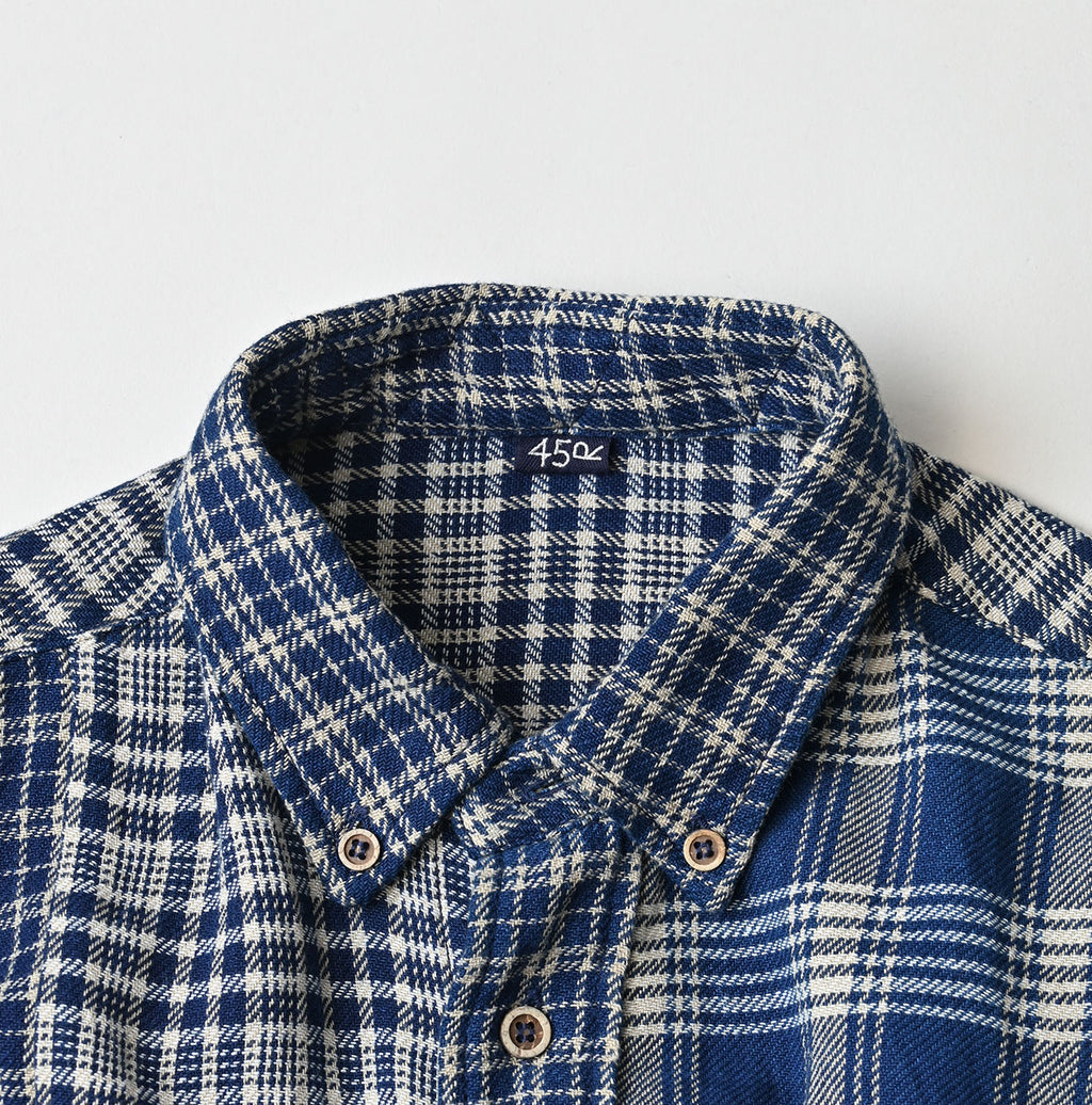 Indian Ai Flannel Mix 908 Ocean Button Down Shirt
