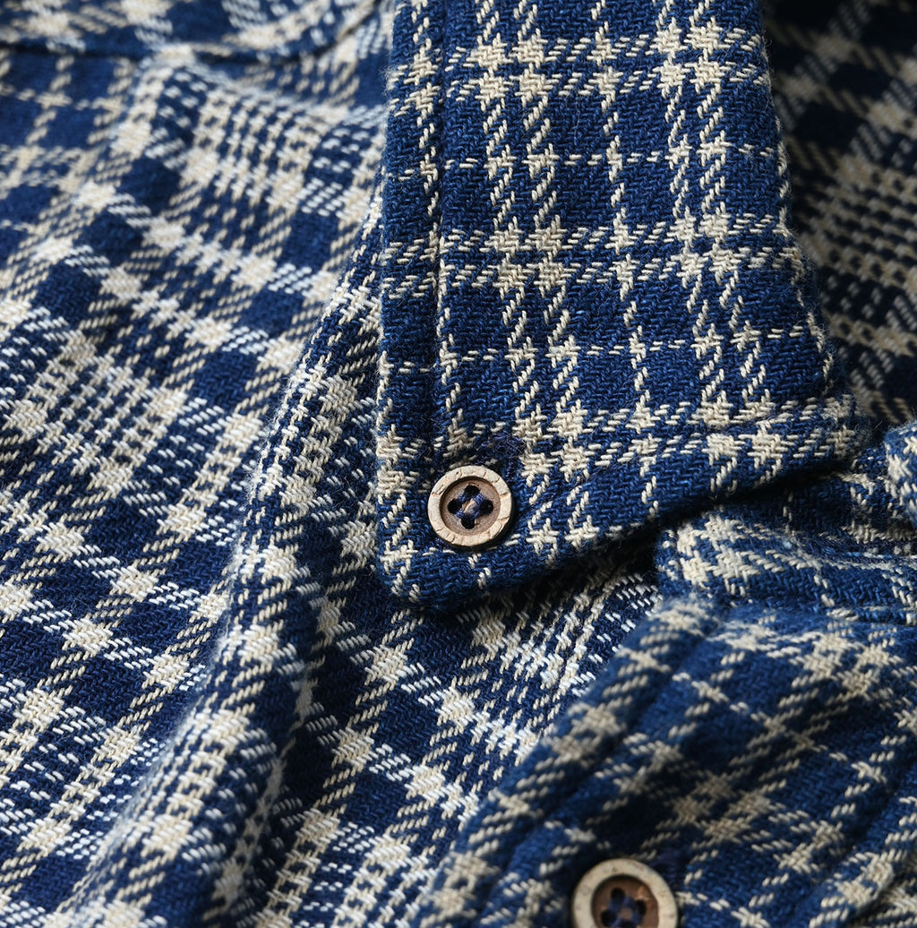 Indian Ai Flannel Mix 908 Ocean Button Down Shirt