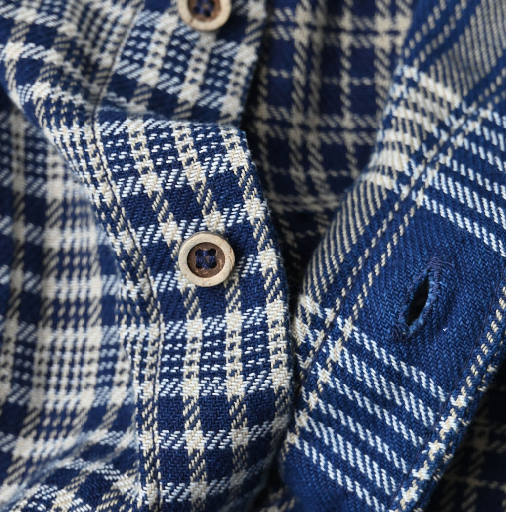 Indian Ai Flannel Mix 908 Ocean Button Down Shirt