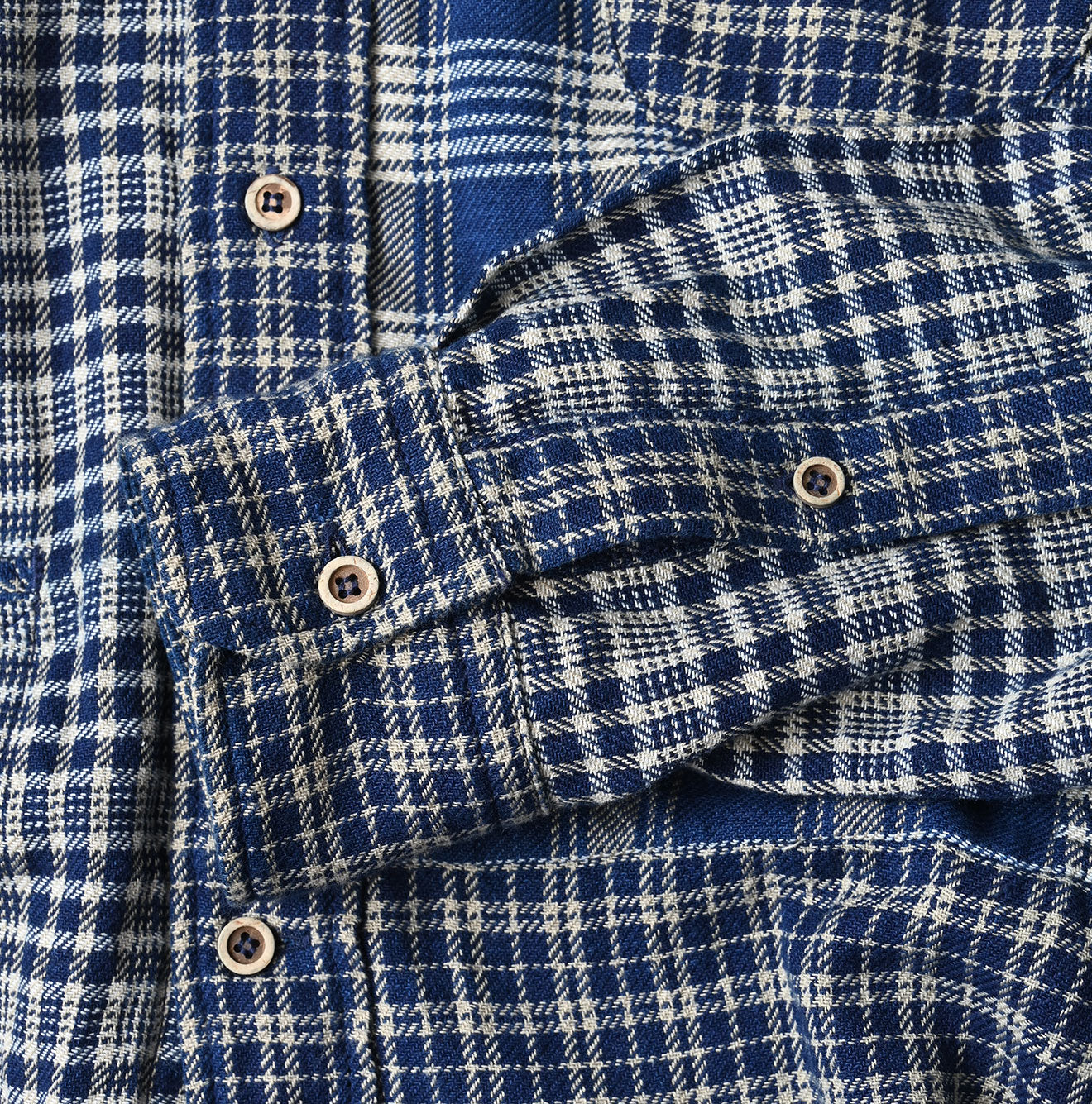 Indian Ai Flannel Mix 908 Ocean Button Down Shirt