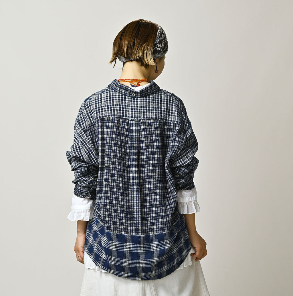 Indian Ai Flannel Mix 908 Ocean Button Down Shirt