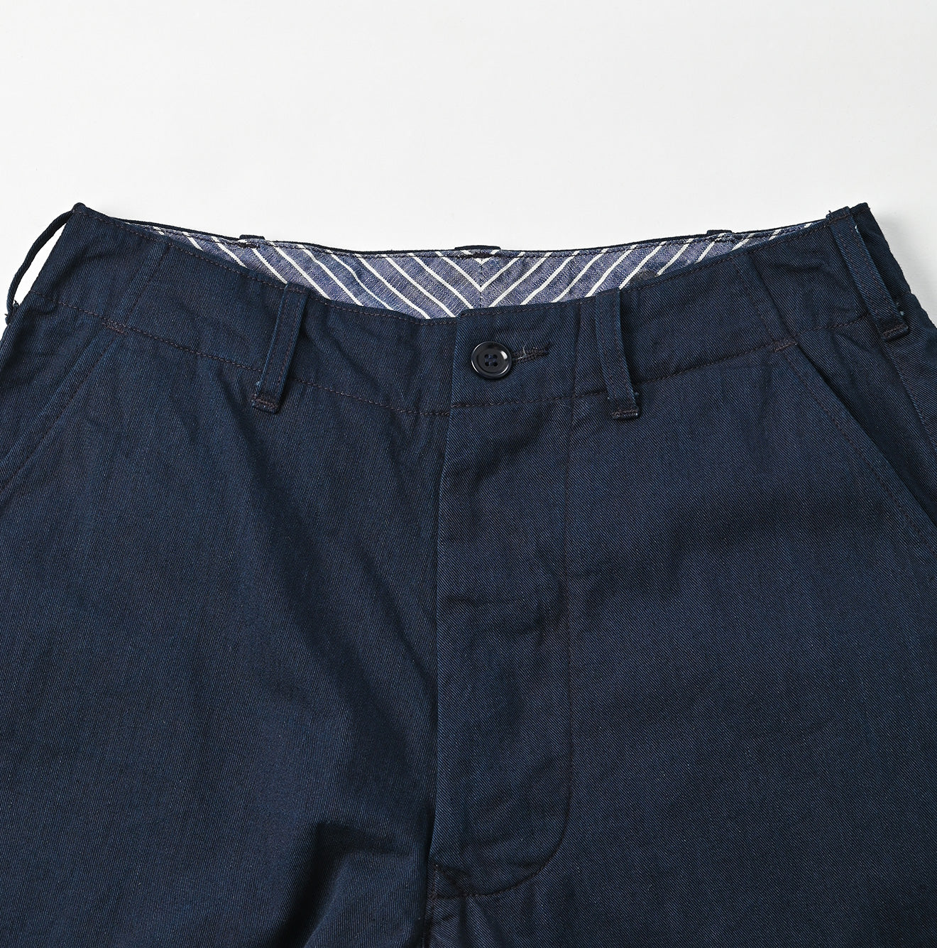 Indigo Okome Chino 908 Chir-go Pants Detail