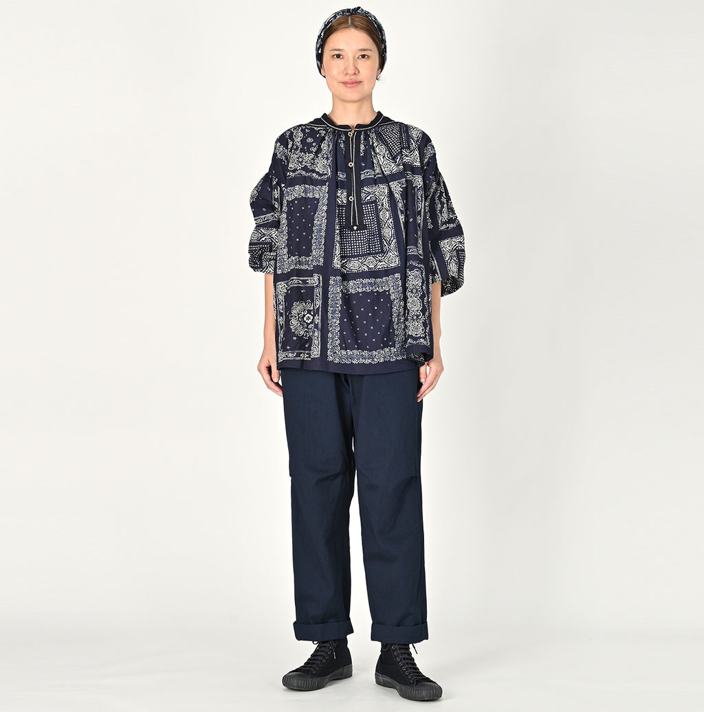 Indigo Okome Chino 908 Chir-go Pants Female Model