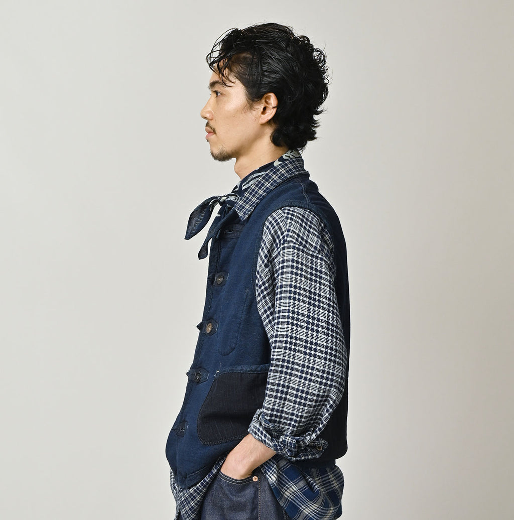 Indigo Iroiro Patchwork 908 8-knot Binder Vest