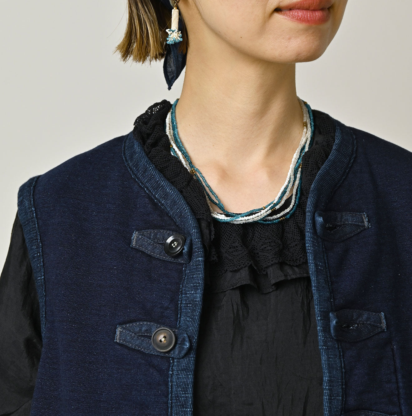 Indigo Iroiro Patchwork 908 8-knot Binder Vest