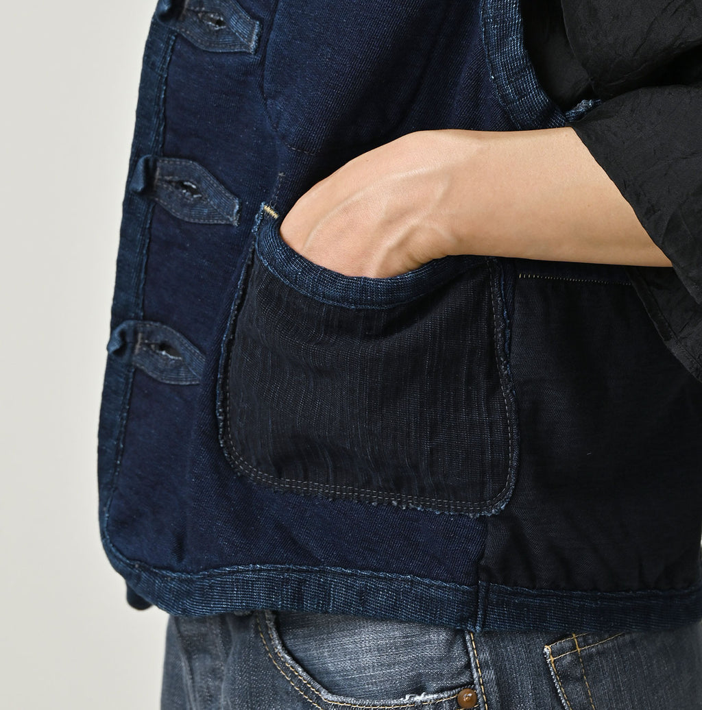 Indigo Iroiro Patchwork 908 8-knot Binder Vest