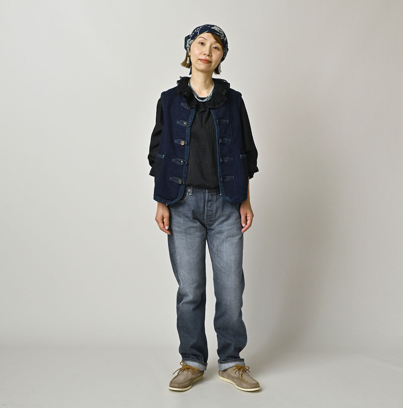 Indigo Iroiro Patchwork 908 8-knot Binder Vest