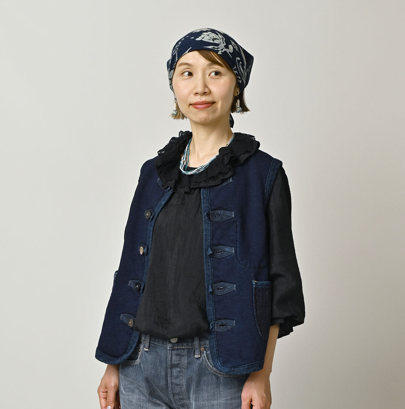 Indigo Iroiro Patchwork 908 8-knot Binder Vest