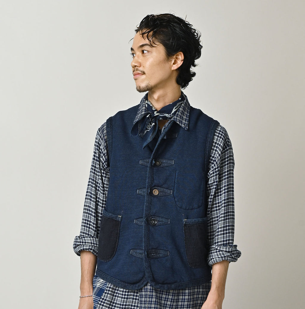 Indigo Iroiro Patchwork 908 8-knot Binder Vest