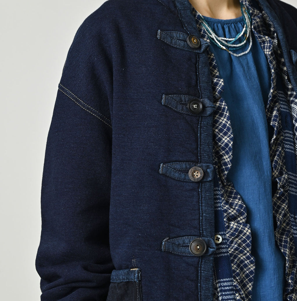 Indigo Iroiro Patchwork 908 8-knot Binder Cardigan