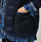 Indigo Iroiro Patchwork 908 8-knot Binder Cardigan