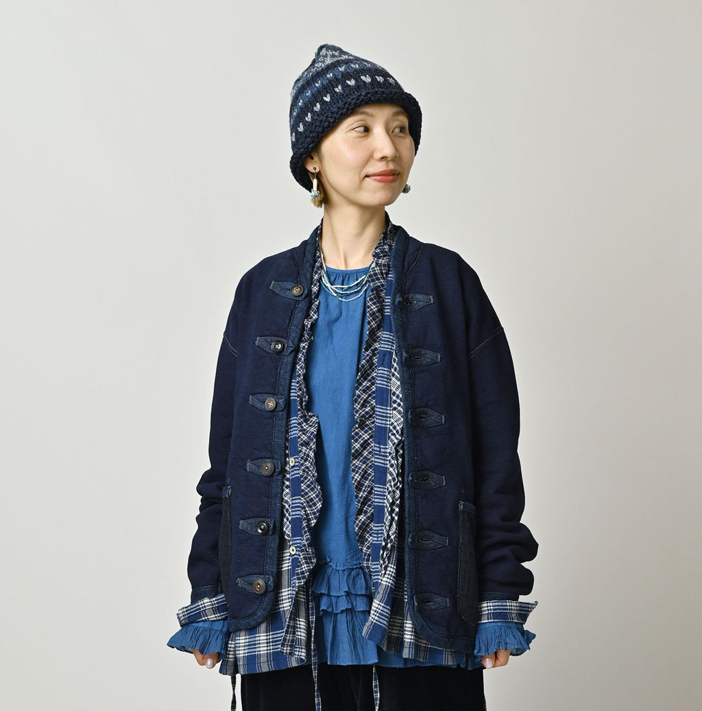 Indigo Iroiro Patchwork 908 8-knot Binder Cardigan