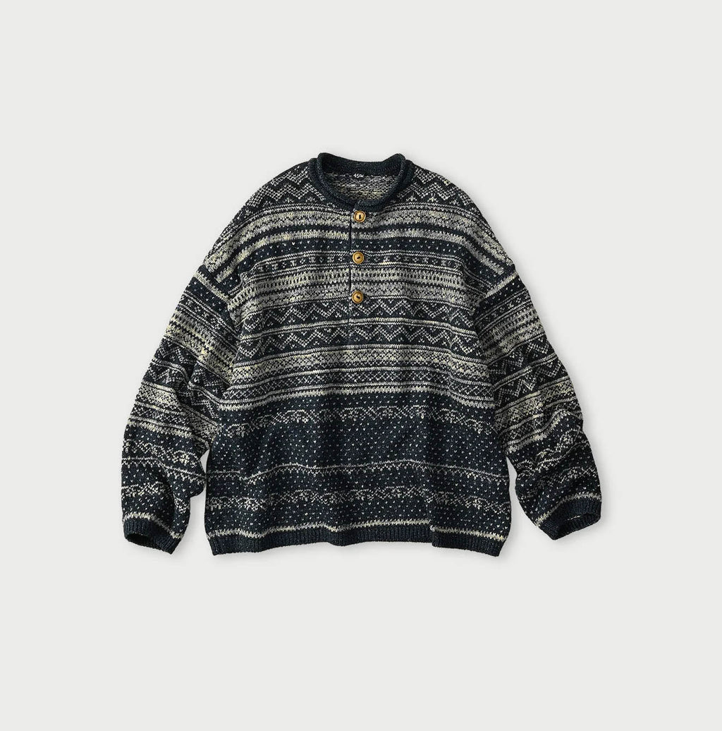 Indigo Nordic Jacquard 908 Henley