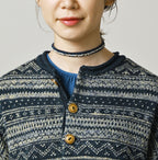 Indigo Nordic Jacquard 908 Henley