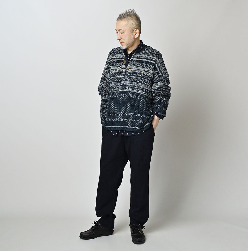 Indigo Nordic Jacquard 908 Henley