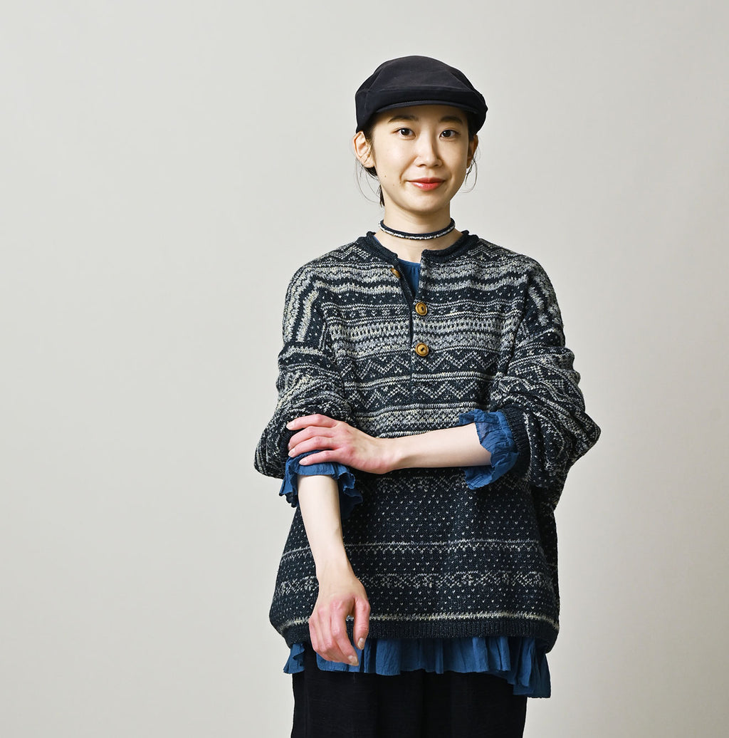 Indigo Nordic Jacquard 908 Henley
