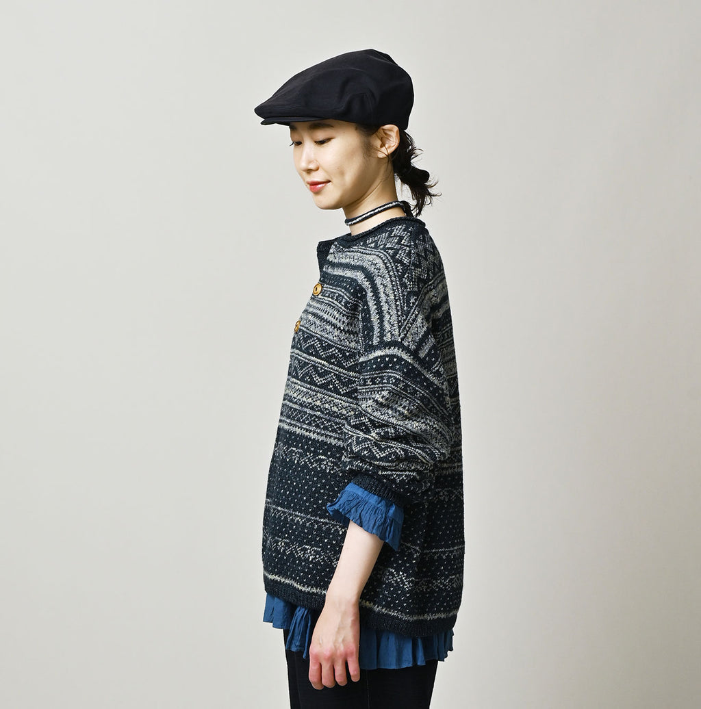 Indigo Nordic Jacquard 908 Henley