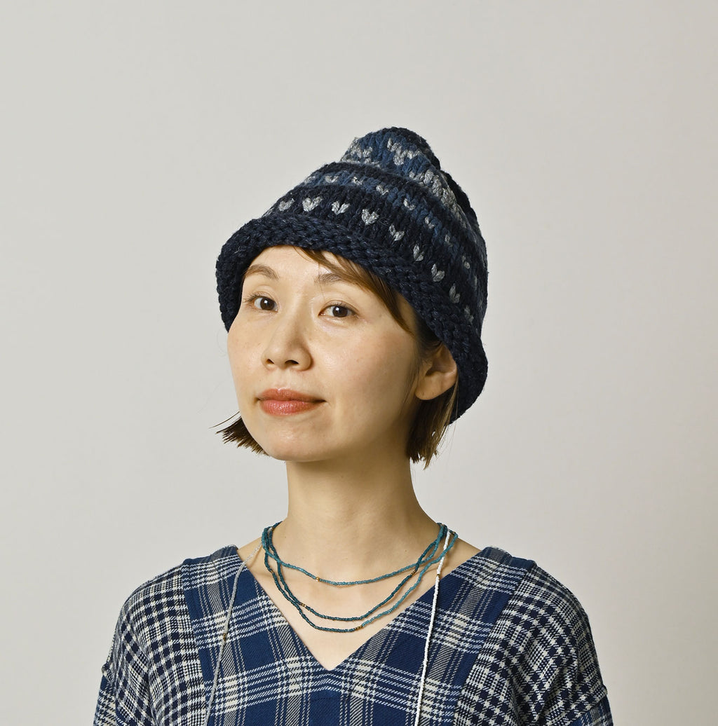 Indigo Knit Cowichan Cap