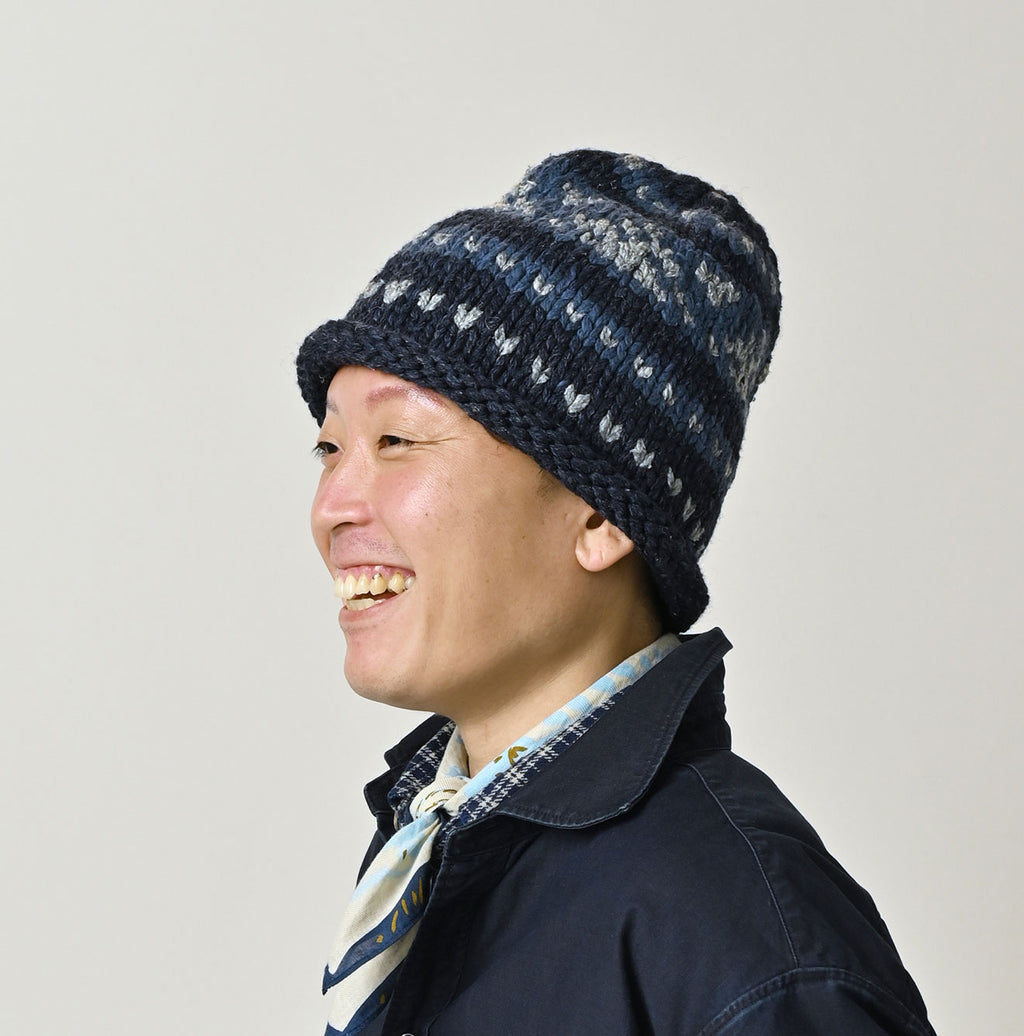 Indigo Knit Cowichan Cap