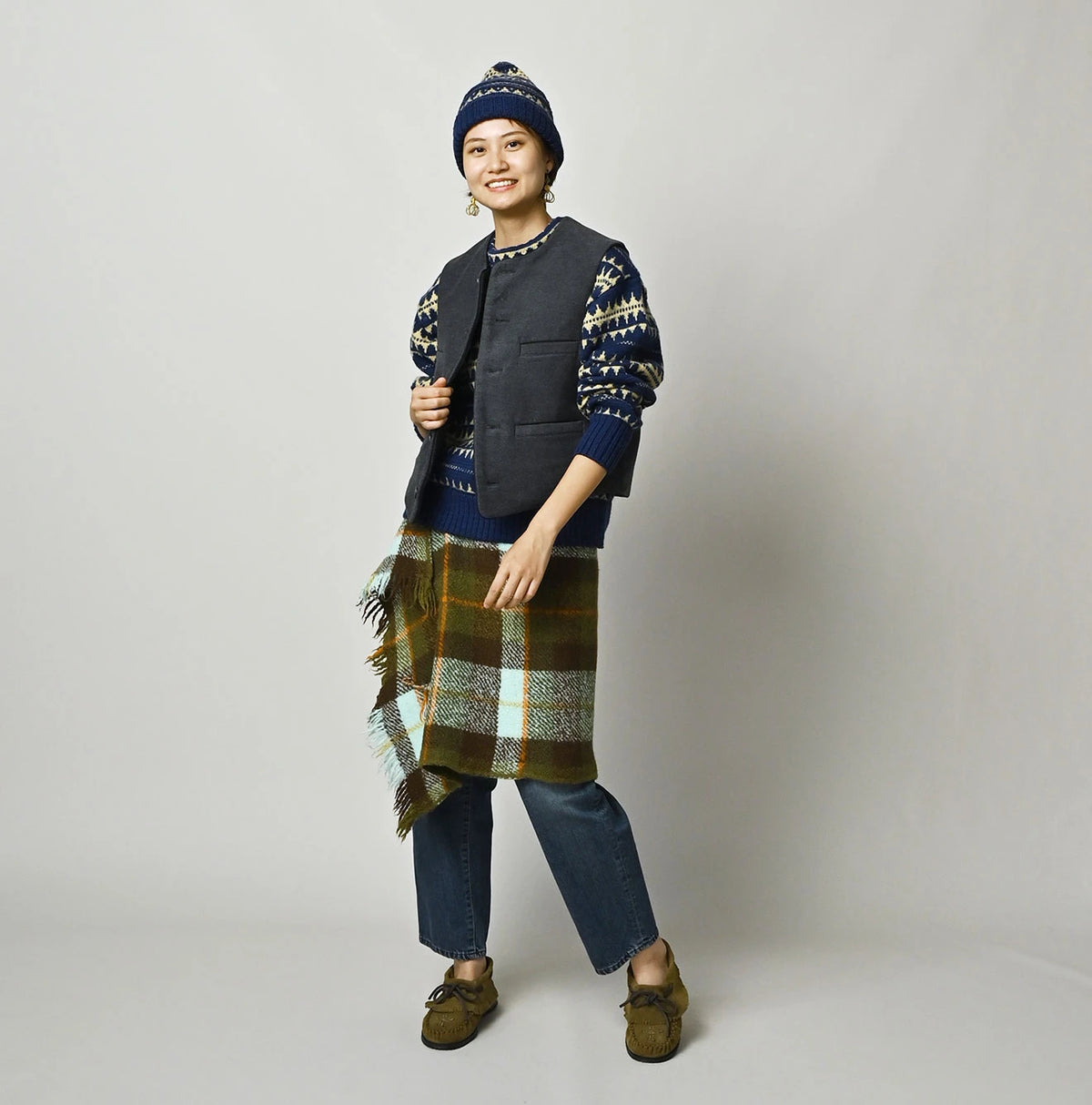 Cotton Flannel 908 Crew Vest
