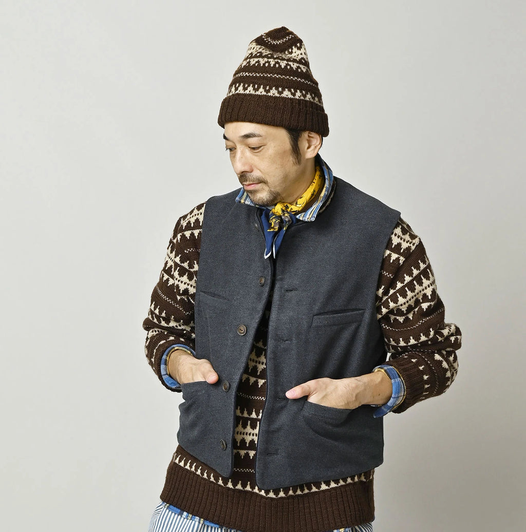Cotton Flannel 908 Crew Vest