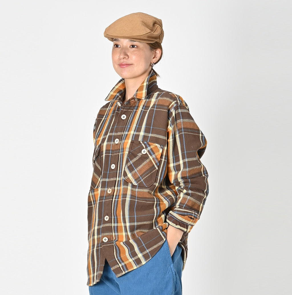 Indian ZAKKURI Flannel 908 Over Shirt Female Model