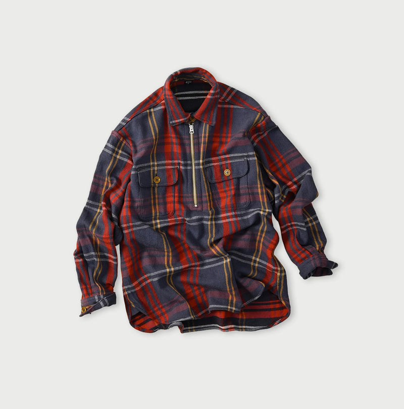 Zakkuri Indian Flannel Tartan Check 908 Yama Pull Shirt