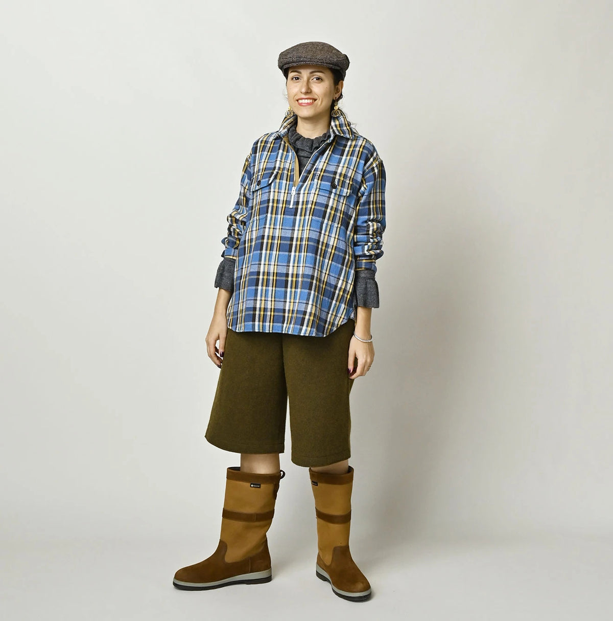 Zakkuri Indian Flannel Tartan Check 908 Yama Pull Shirt