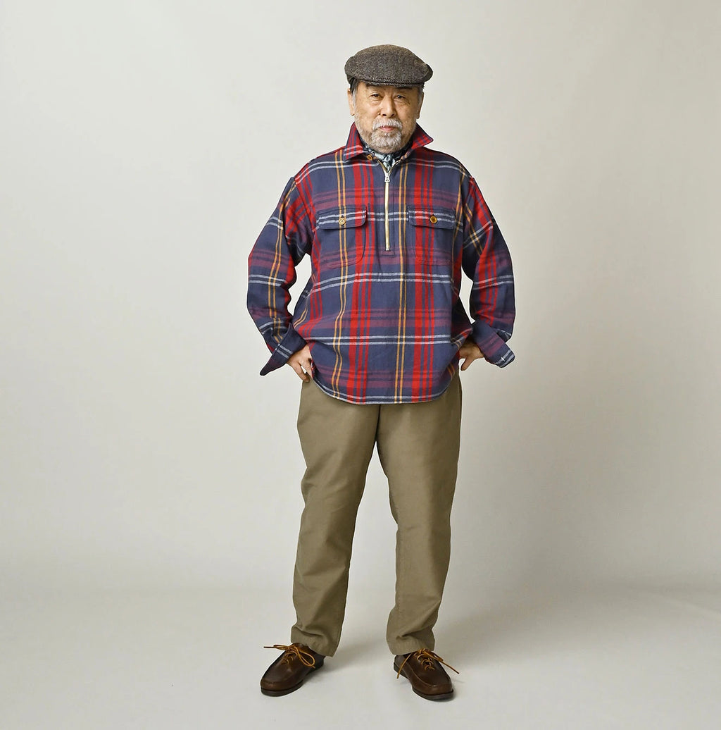 Zakkuri Indian Flannel Tartan Check 908 Yama Pull Shirt