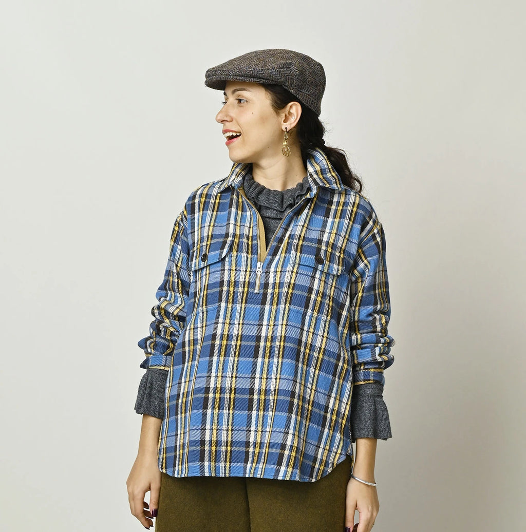 Zakkuri Indian Flannel Tartan Check 908 Yama Pull Shirt