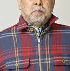 Zakkuri Indian Flannel Tartan Check 908 Yama Pull Shirt