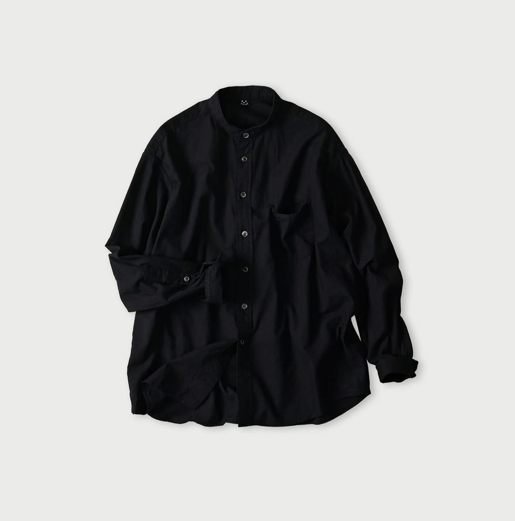 Indigo Compact Damp 908 Stand Collar Shirt