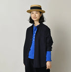 Indigo Compact Damp 908 Stand Collar Shirt