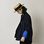 Indigo Compact Damp 908 Stand Collar Shirt