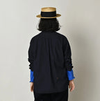 Indigo Compact Damp 908 Stand Collar Shirt