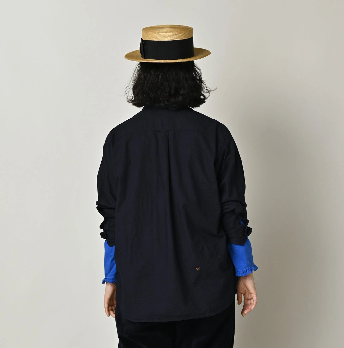 Indigo Compact Damp 908 Stand Collar Shirt