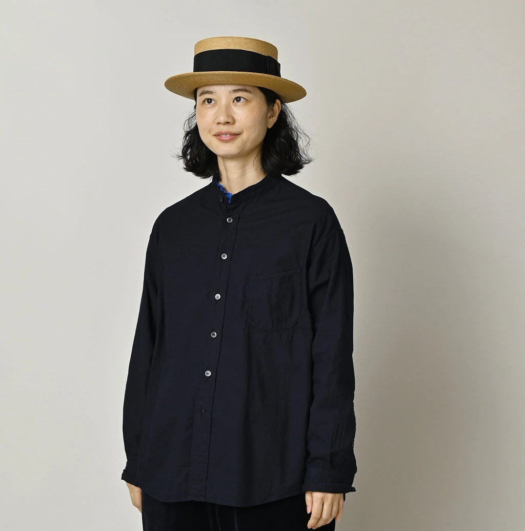 Indigo Compact Damp 908 Stand Collar Shirt