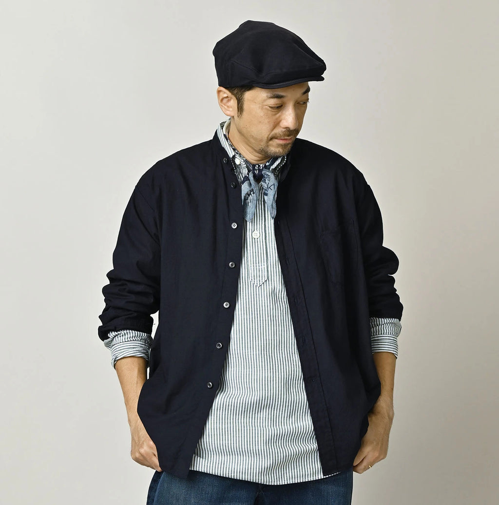 Indigo Compact Damp 908 Stand Collar Shirt