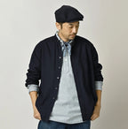 Indigo Compact Damp 908 Stand Collar Shirt
