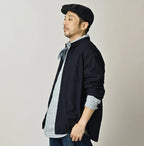 Indigo Compact Damp 908 Stand Collar Shirt