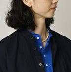 Indigo Compact Damp 908 Stand Collar Shirt