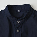 Indigo Compact Damp 908 Stand Collar Shirt