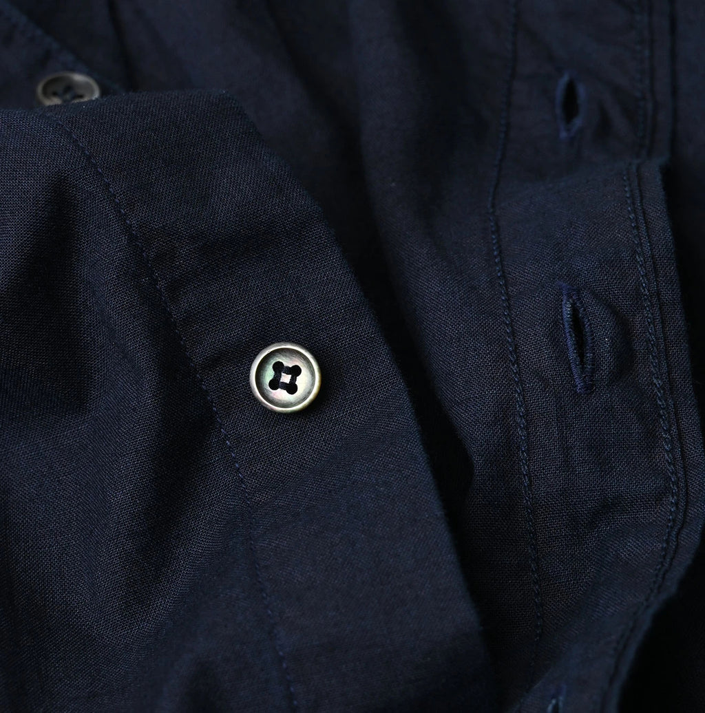 Indigo Compact Damp 908 Stand Collar Shirt