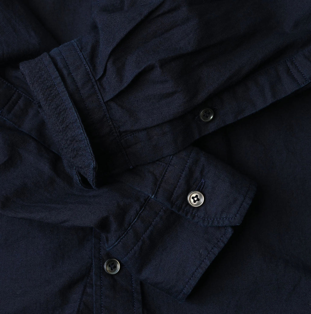 Indigo Compact Damp 908 Stand Collar Shirt