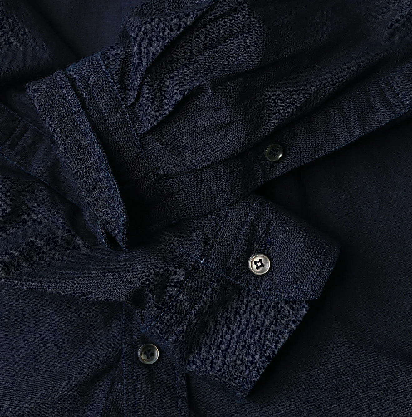 Indigo Compact Damp 908 Stand Collar Shirt