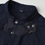 Indigo Compact Damp 908 Stand Collar Shirt