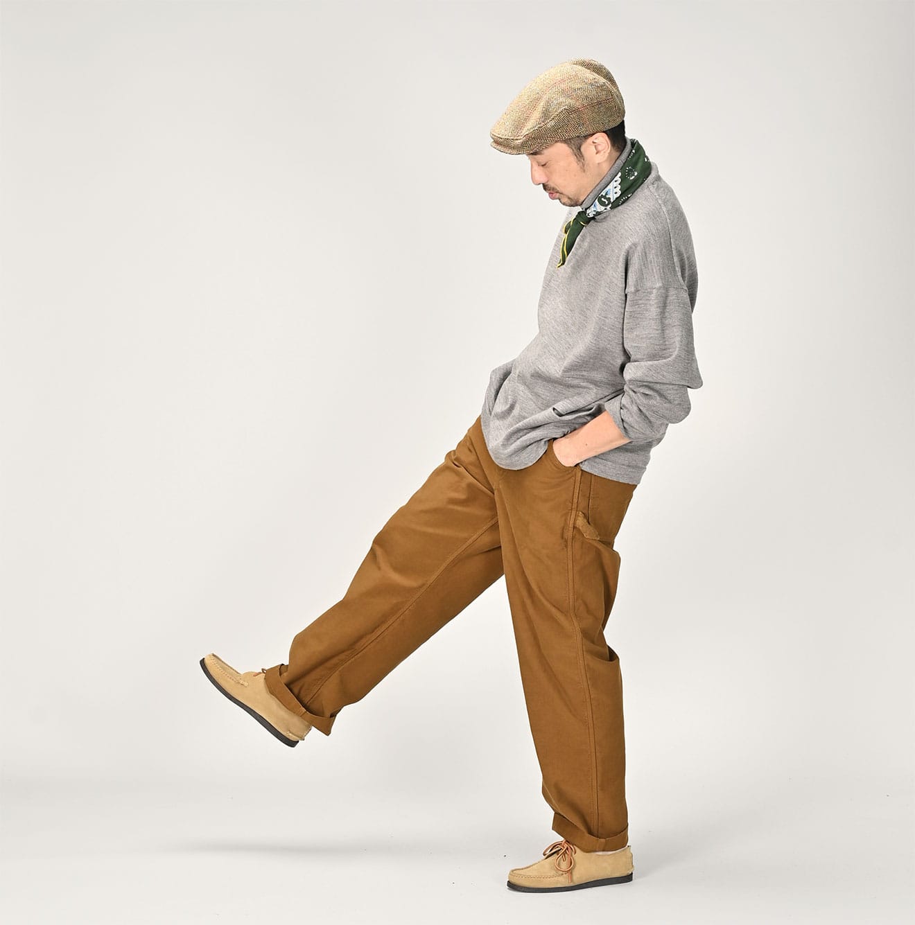 Okome Satin 908 Painter Pants Male Model